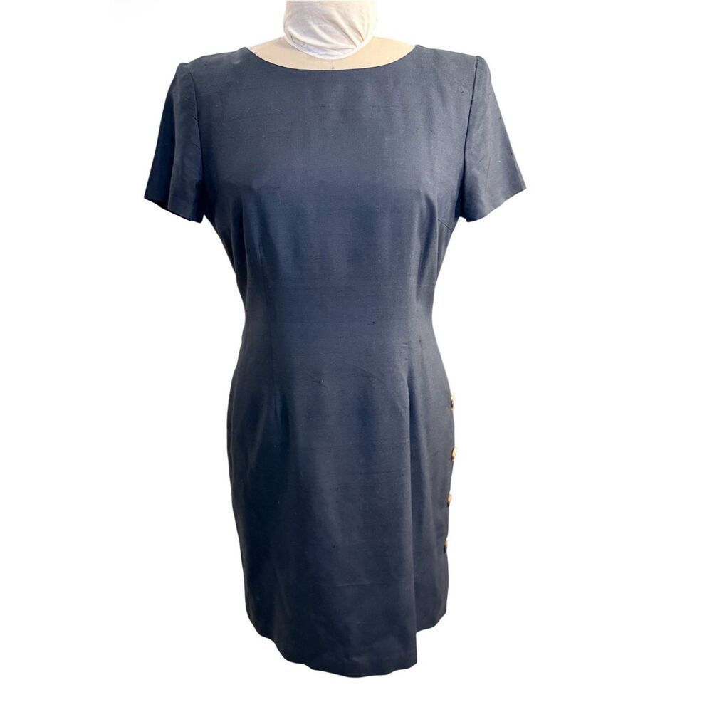 Donna Morgan 100% Silk Dress Sz. 10 Black Little Black Dress